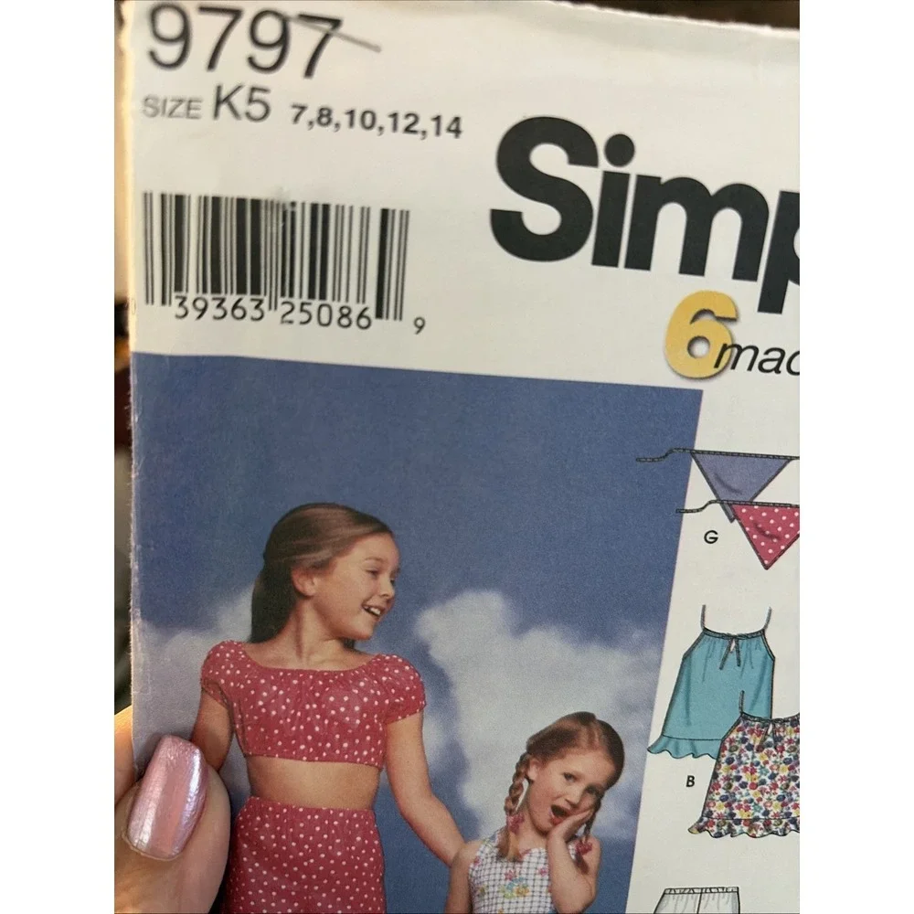 Simplicity Pattern 9797 Child's 6 Easy Tops Pants Shorts Skort Scarf 7-14 Uncut